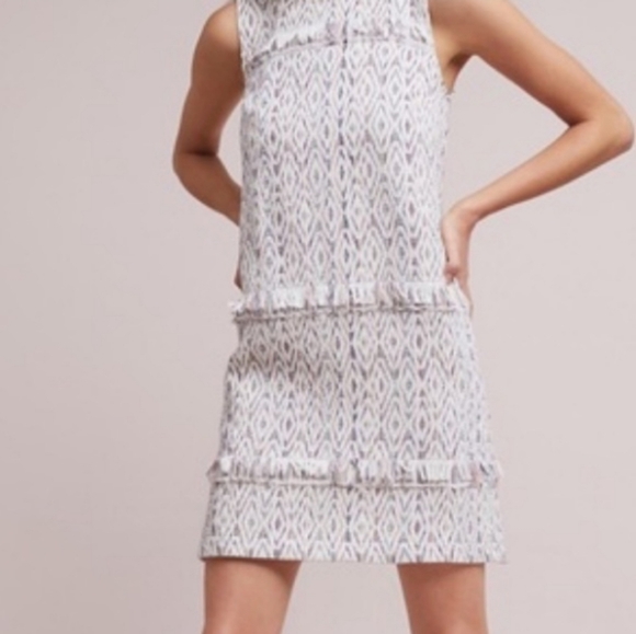 Akemi + Kin Oreley Tweed Fringe Sleeveless Shift Dress Size 6 - Picture 2 of 11